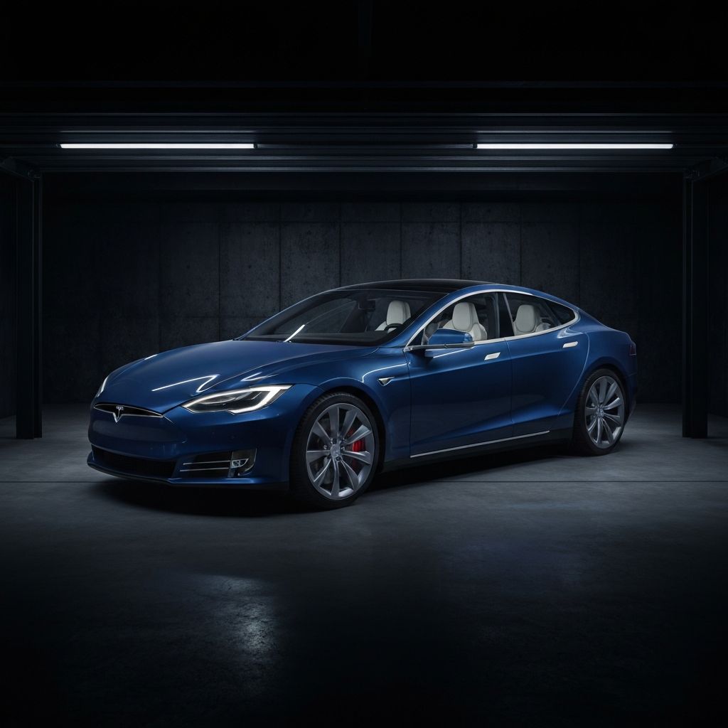 Luxury car in garage